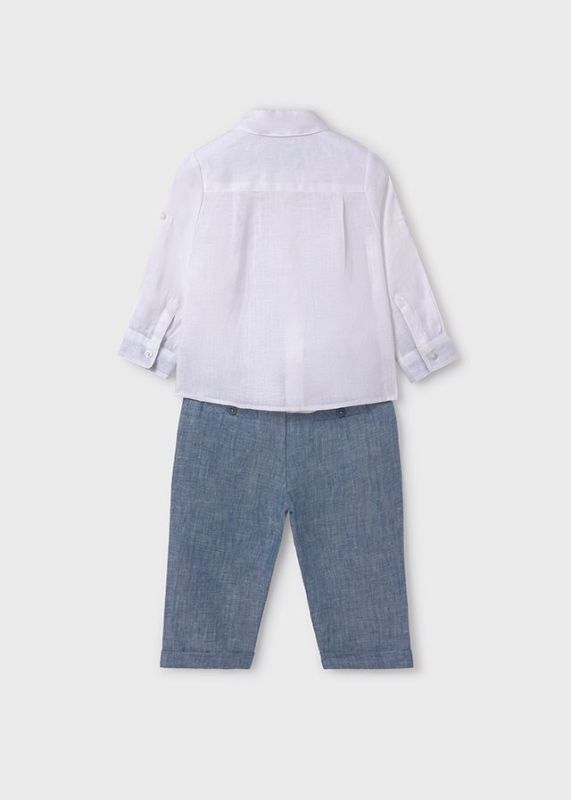 Abel & Lula Set hemd + broek Blauw jongens (L/s shirt & trouser set opal - 5257-041) - Victor & Camille Destelbergen