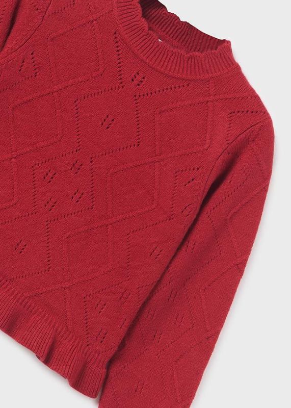 Abel & Lula Knitwear Rood meisjes (Structured knit turtleneck - 5865-052) - Victor & Camille Destelbergen