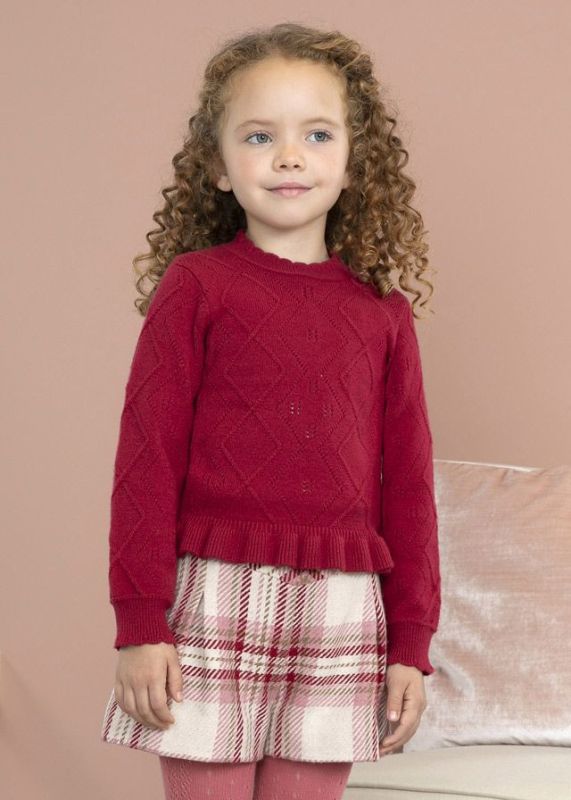 Abel & Lula Knitwear Rood meisjes (Structured knit turtleneck - 5865-052) - Victor & Camille Destelbergen