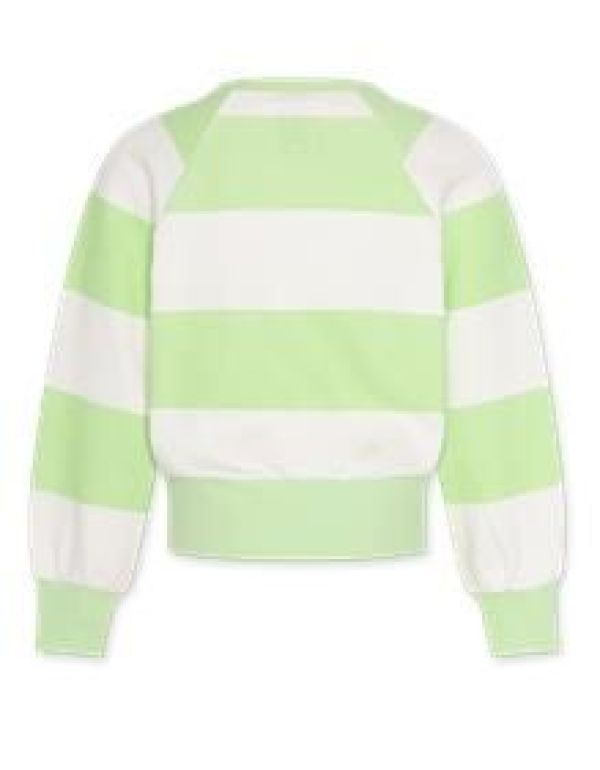 AO76 Sweater Groen meisjes (Aya sweater big stripes light green - 124-1122-555) - Victor & Camille Destelbergen