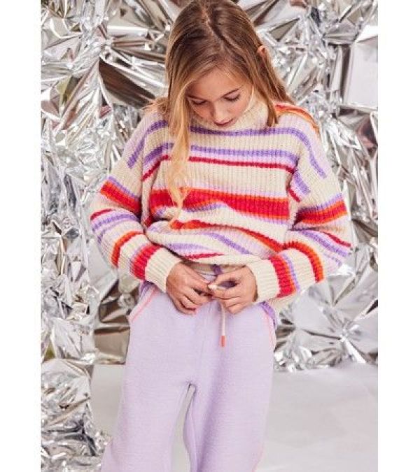 AO76 Broek Paars meisjes (Esquel sweater pants lavender - 224-1613-364) - Victor & Camille Destelbergen