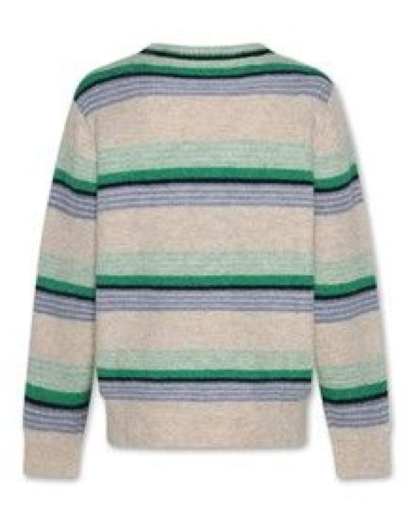 AO76 Knitwear Groen jongens (Jason c-neck stripes - 224-2221) - Victor & Camille Destelbergen