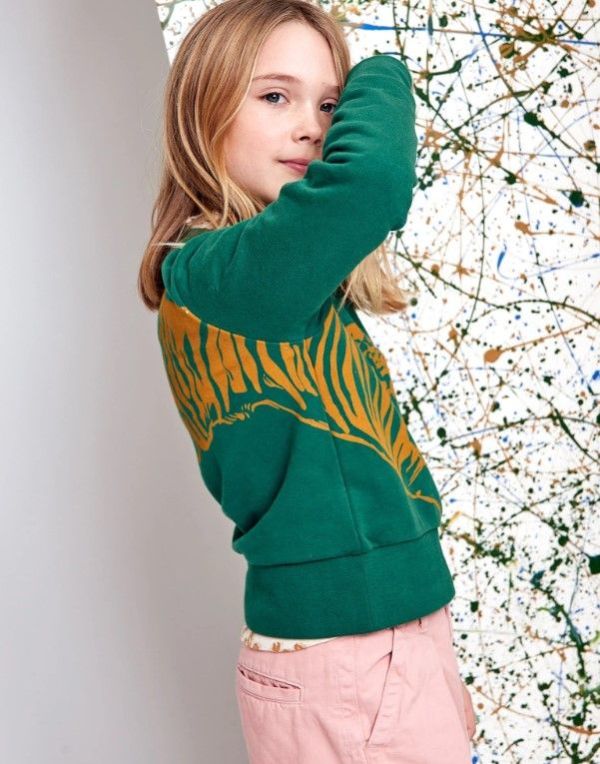 AO76 Sweater Groen meisjes (Lana c-neck sweater tijger - 223-1110-657) - Victor & Camille Destelbergen