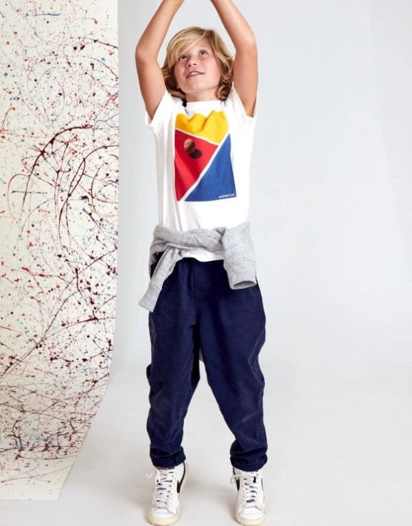 AO76 T-shirt s/s Wit jongens (Mat T-shirt basket - 223-2000-105) - Victor & Camille Destelbergen