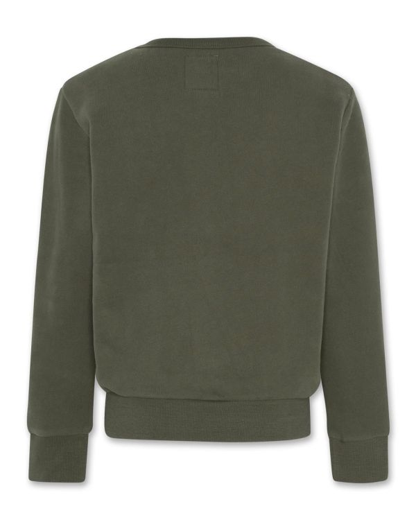 AO76 Sweater Groen jongens (Tom c-neck sweater logo forest - 223-2110-700) - Victor & Camille Destelbergen