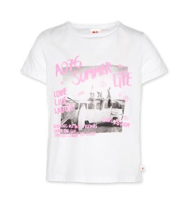 AO76 T-shirt s/s Wit meisjes (T-shirt Amina love - 123-1002-153) - Victor & Camille Destelbergen