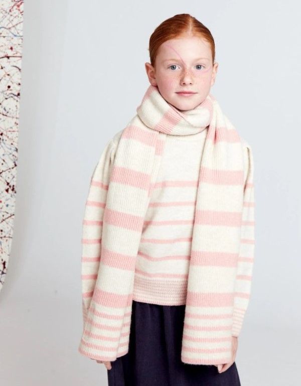 AO76 Knitwear Roze meisjes (Virginia c-neck dusty pink - 223-1220-509) - Victor & Camille Destelbergen
