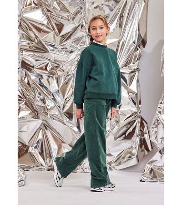 AO76 Broek Groen meisjes (Zina cord pants green school green - 224-1680-720) - Victor & Camille Destelbergen