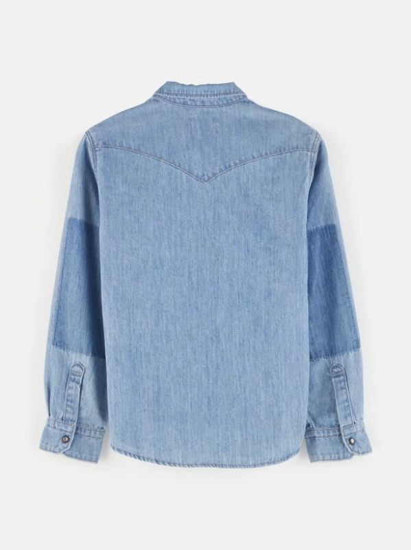 Bellerose Hemd Denim bleach wash jongens (Peio21 denim shirt - BK221453 D0428-BLE) - Victor & Camille Destelbergen