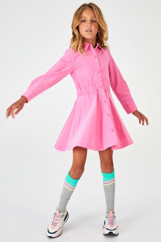 Blue Bay Jurk Roze meisjes (Dress Mira pink rib - 83122224) - Victor & Camille Destelbergen