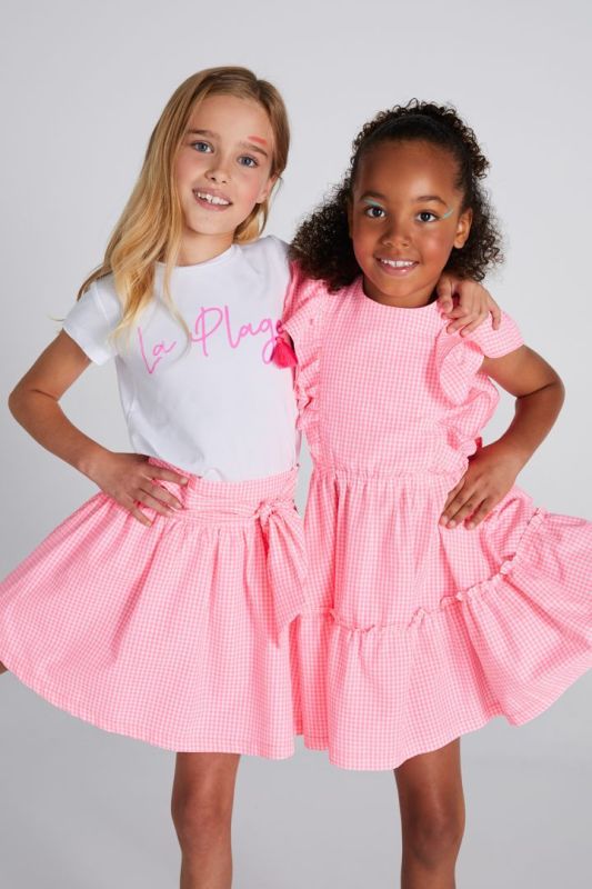 Blue Bay Rok Roze meisjes (Skirt Alissa Vichy pink - 81160224) - Victor & Camille Destelbergen