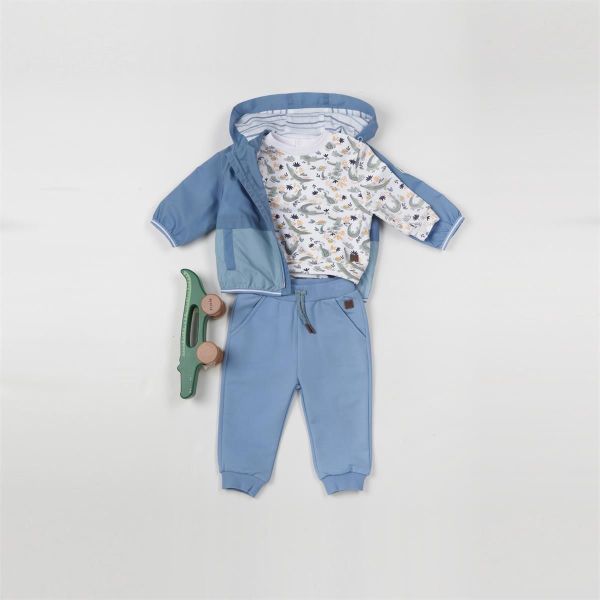 Carrement Beau Hoodie Blauw baby jongens (Cardigan à capuche bleu delave - Y30129) - Victor & Camille Destelbergen
