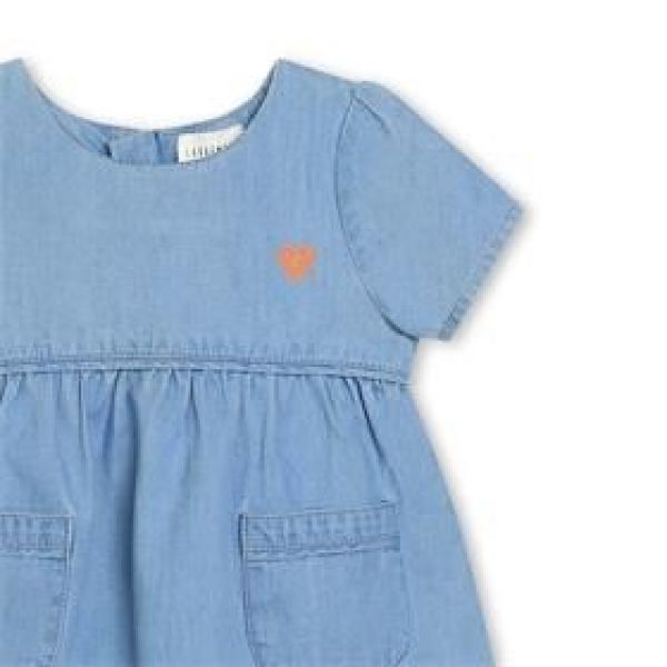 Carrement Beau Jurk Denim blue baby meisjes (Denim jurkje blauw - Y30089) - Victor & Camille Destelbergen