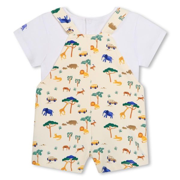 Carrement Beau Set T-shirt + short Multi baby jongens (Ensemble T-shirt + salopette - Y30138) - Victor & Camille Destelbergen
