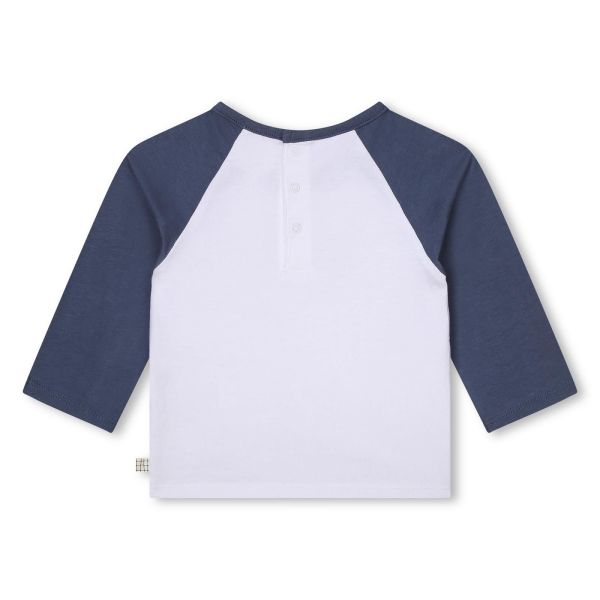 Carrement Beau T-shirt l/s Wit baby jongens (Tee-shirt blanc bleu - Y05302) - Victor & Camille Destelbergen