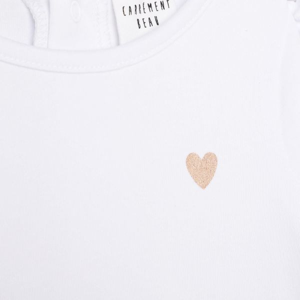 Carrement Beau Short Wit baby meisjes (Tee-shirt blanc - Y05305) - Victor & Camille Destelbergen