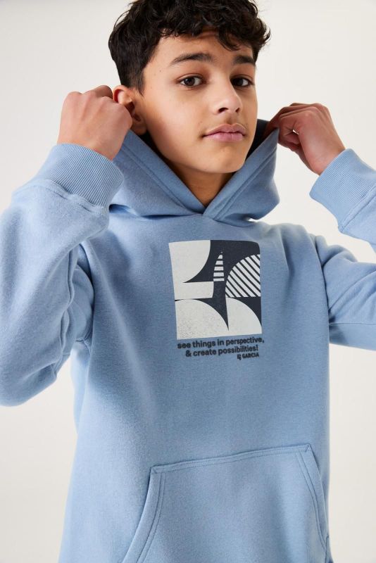 Garcia Hoodie Blauw jongens (Hoodie perspective window blue - S43461-4136) - Victor & Camille Destelbergen