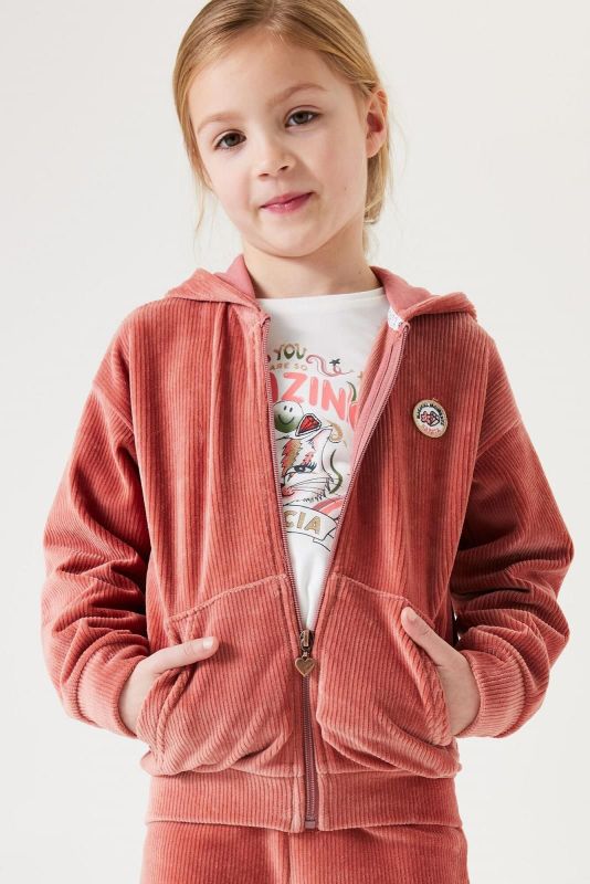 Garcia Hoodie Roze meisjes (Knitted hoodie soft teddy dark blush - T44651-7525) - Victor & Camille Destelbergen