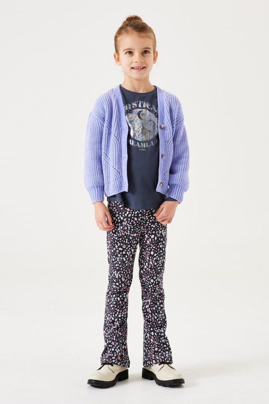 Garcia Broek Blauw meisjes (Pants flowers blue heather - V44724-9112) - Victor & Camille Destelbergen