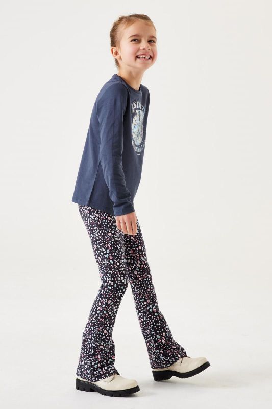 Garcia Broek Blauw meisjes (Pants flowers blue heather - V44724-9112) - Victor & Camille Destelbergen