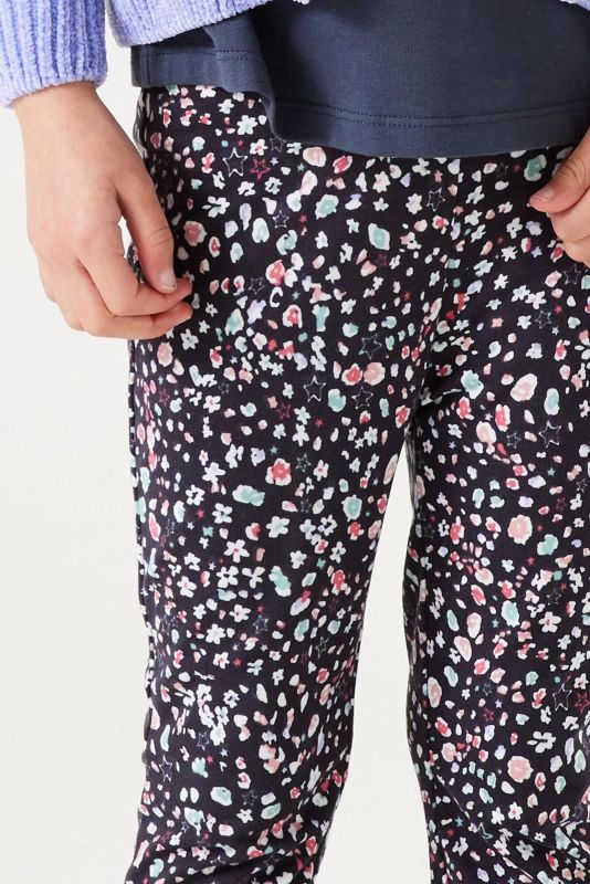 Garcia Broek Blauw meisjes (Pants flowers blue heather - V44724-9112) - Victor & Camille Destelbergen