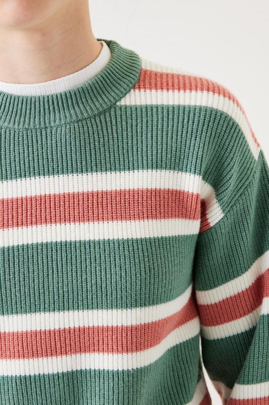 Garcia Knitwear Groen meisjes (Pull knit stripes misty field - U42442-3610) - Victor & Camille Destelbergen