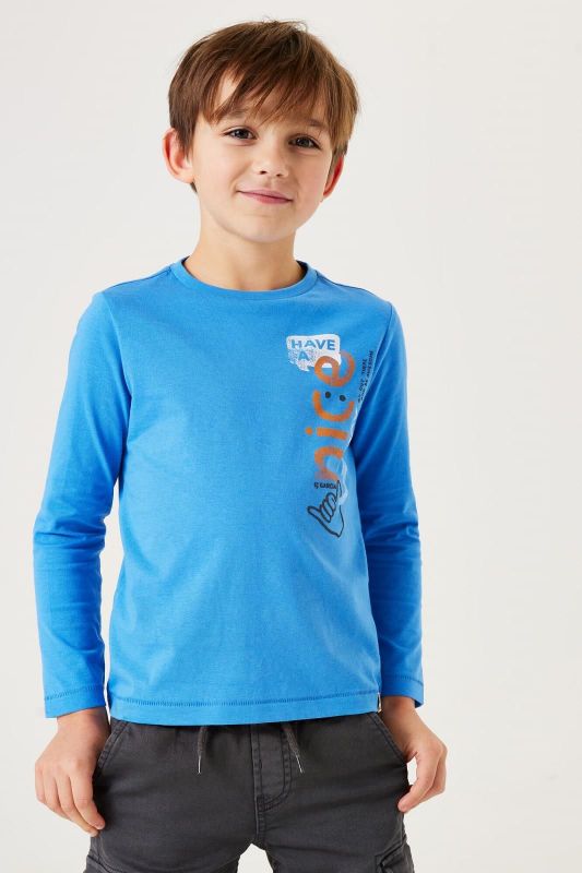 Garcia T-shirt l/s Blauw jongens (Shirt l/s nice day water - T45600-8972) - Victor & Camille Destelbergen