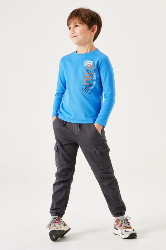 Garcia T-shirt l/s Blauw jongens (Shirt l/s nice day water - T45600-8972) - Victor & Camille Destelbergen