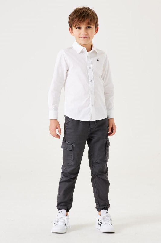 Garcia Hemd Wit jongens (Shirt plain white logo  - T45631-53) - Victor & Camille Destelbergen