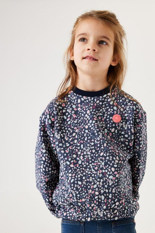 Garcia Sweater Blauw meisjes (Sweater flower blue heather - V44660-9112) - Victor & Camille Destelbergen