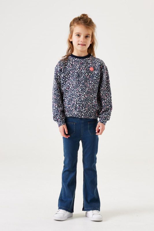 Garcia Sweater Blauw meisjes (Sweater flower blue heather - V44660-9112) - Victor & Camille Destelbergen