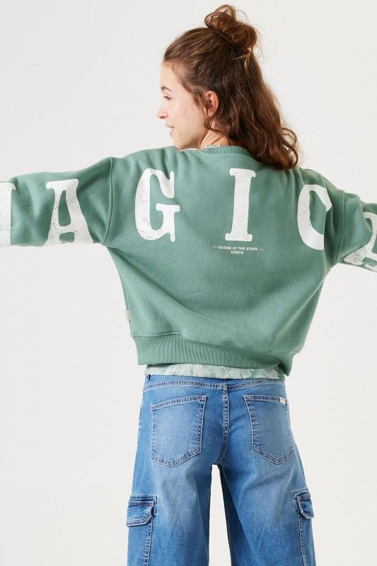 Garcia Sweater Groen meisjes (Sweater misty fields - U42461-3610) - Victor & Camille Destelbergen