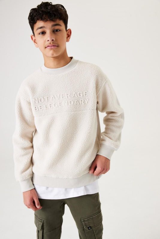 Garcia Sweater Wit jongens (Sweater Not average moonbeam - U43464-4925) - Victor & Camille Destelbergen