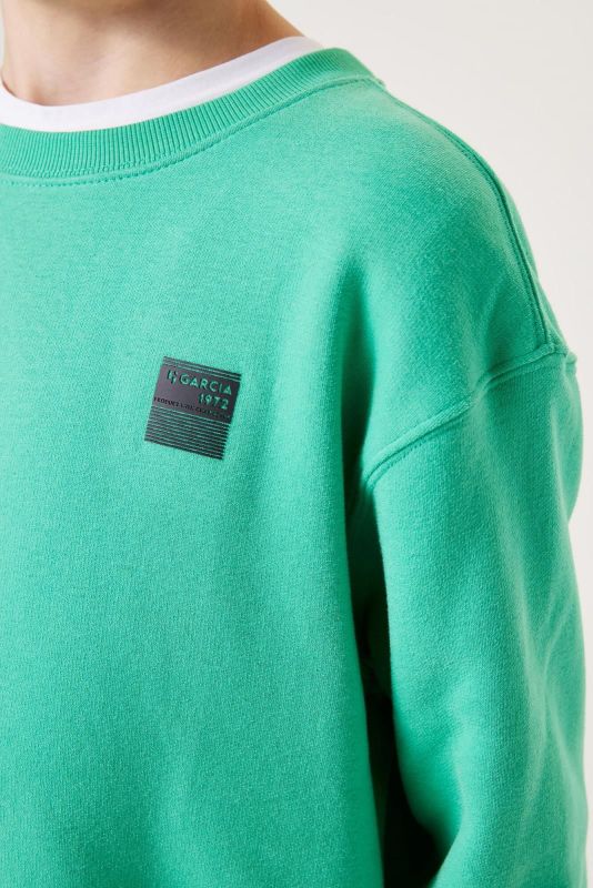 Garcia Sweater Groen jongens (Sweater Papyrus green - S43460-4128) - Victor & Camille Destelbergen