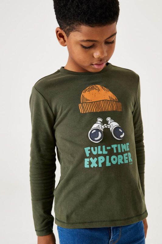 Garcia T-shirt l/s Groen jongens (T-shirt l/s explorer Sprout - V45601-3733) - Victor & Camille Destelbergen