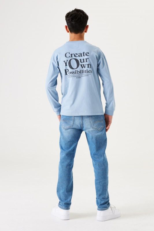 Garcia T-shirt l/s Blauw jongens (T-shirt l/s perspective window blue - S43402-4136) - Victor & Camille Destelbergen