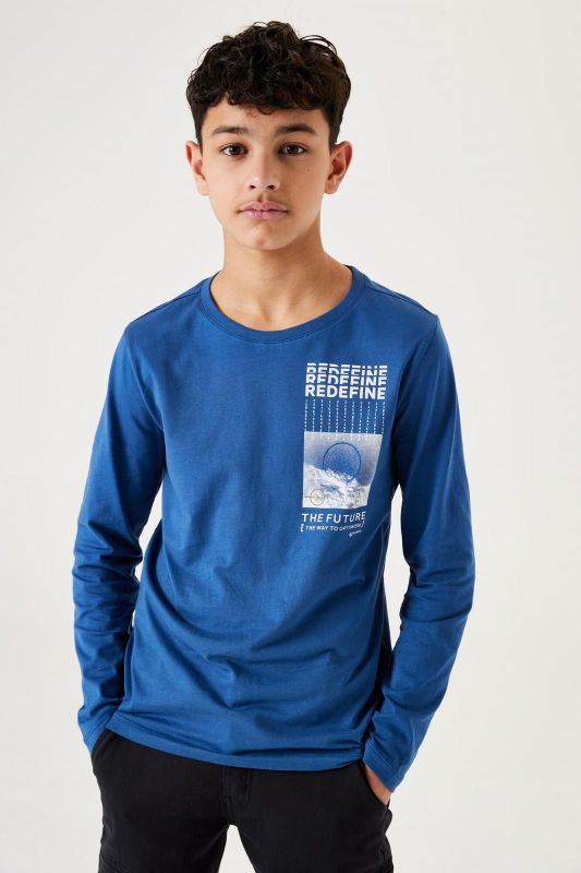 Garcia T-shirt l/s Blauw jongens (T-shirt l/s redefine dew blue - T43601-5475) - Victor & Camille Destelbergen