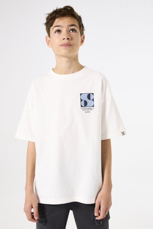 Garcia T-shirt s/s Wit jongens (T-shirt s/s own life white - S43400-53) - Victor & Camille Destelbergen