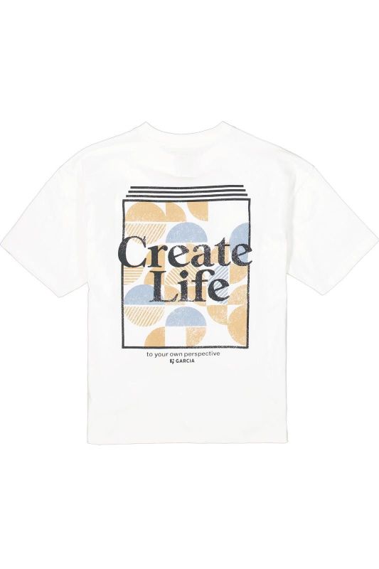 Garcia T-shirt s/s Wit jongens (T-shirt s/s own life white - S43400-53) - Victor & Camille Destelbergen