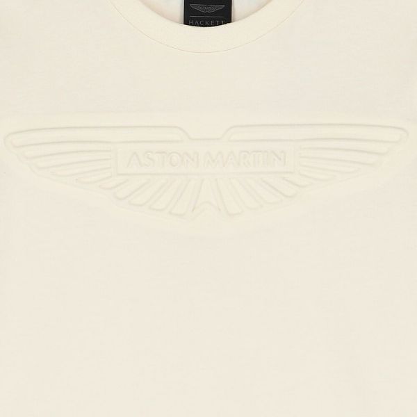 Hackett T-shirt s/s Offwhite jongens (Aston Martin emboss tee ecru - HK500898) - Victor & Camille Destelbergen