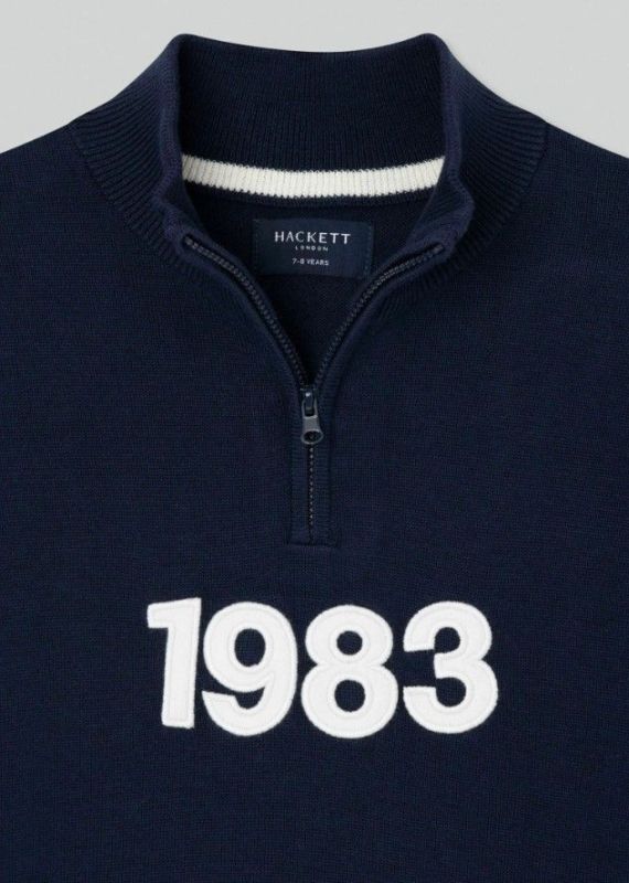 Hackett Knitwear Blauw jongens (Heritage 1983 Hzip navy - HK700811) - Victor & Camille Destelbergen