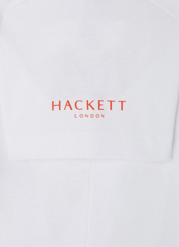 Hackett T-shirt s/s Wit jongens (Racket jump tee s/s white - HK500935) - Victor & Camille Destelbergen