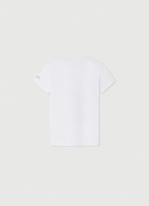 Hackett T-shirt s/s Offwhite jongens (Sailing poster tee white - HK500936) - Victor & Camille Destelbergen
