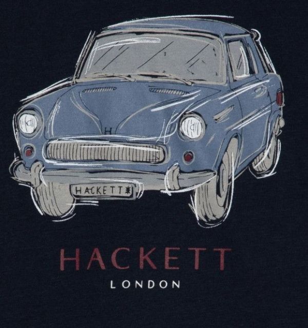 Hackett T-shirt l/s Blauw jongens (Vintage car tee navy - HK500912 navy) - Victor & Camille Destelbergen