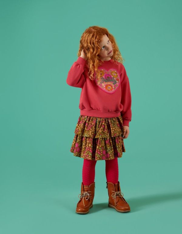 Oilily Sweater Roze meisjes (Hooray sweater solid with badge Oilily - YF24GHJ211) - Victor & Camille Destelbergen