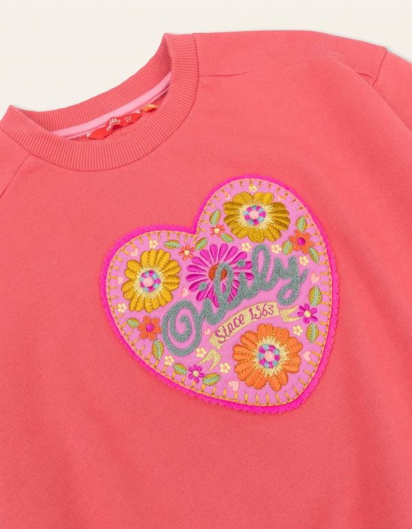 Oilily Sweater Roze meisjes (Hooray sweater solid with badge Oilily - YF24GHJ211) - Victor & Camille Destelbergen