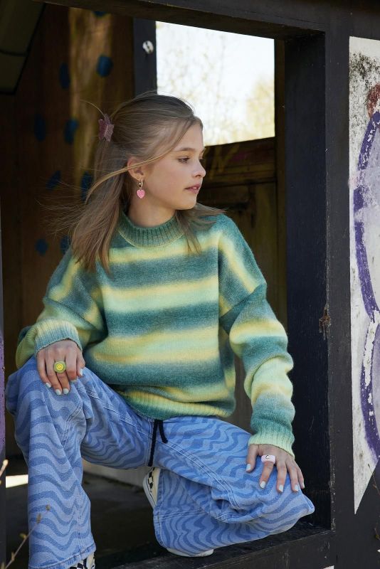 Hound Knitwear Groen meisjes (Colourful knit sweater green - 7220770) - Victor & Camille Destelbergen