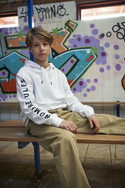 Hound Hoodie Wit jongens (Hoodie 'no rules ' white - 2220712) - Victor & Camille Destelbergen