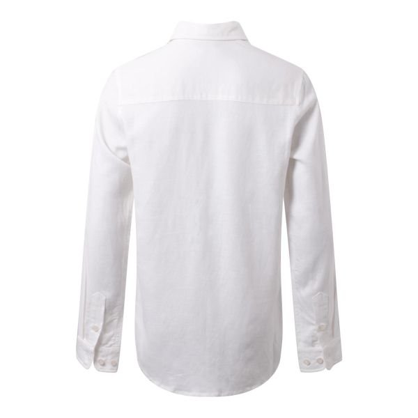 Hound Hemd Wit jongens (Linen blend shirt l/s white - 2241218) - Victor & Camille Destelbergen