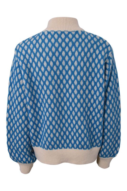 Hound Knitwear Blauw meisjes (Pattern knit sweater turquoise - 7230768-342) - Victor & Camille Destelbergen